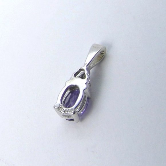 10K Amethyst & Diamond  Gold Pendant - Picture 4 of 5